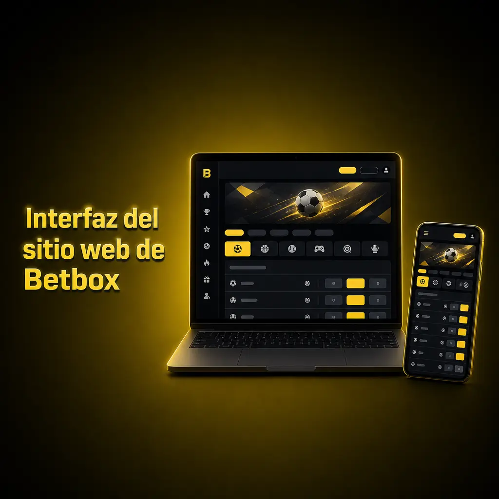 Barra de navegación superior del sitio de Betbox